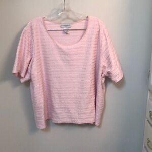 Sag Harbor short sleeve top pink 3x